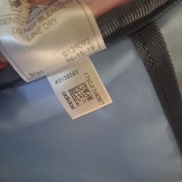 Adidas Pink & Blue Striped Backpack - Picture 6 of 9